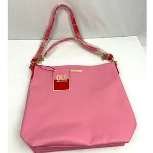 Juicy Couture Pink Tote Bag NWT Gold Chain Tote Shoulder Faux Leather